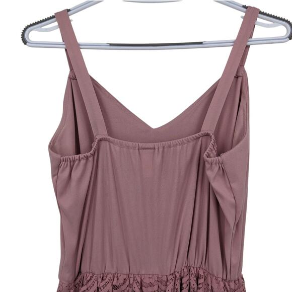 Vintage 1970's Mauve Pink PROM Maxi DRESS & JACKET Sheer Sleeves & Lace Overlay - Picture 11 of 14